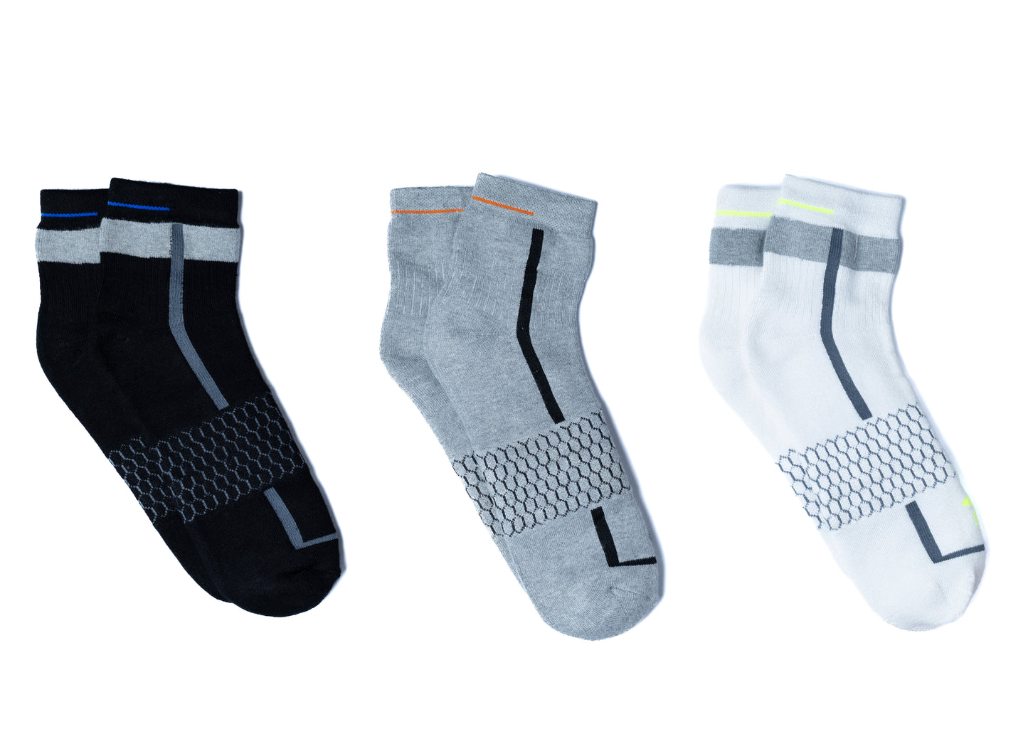 FL3PS007 Full Length Socks Tri-Pack • Honeycomb Arch Support System