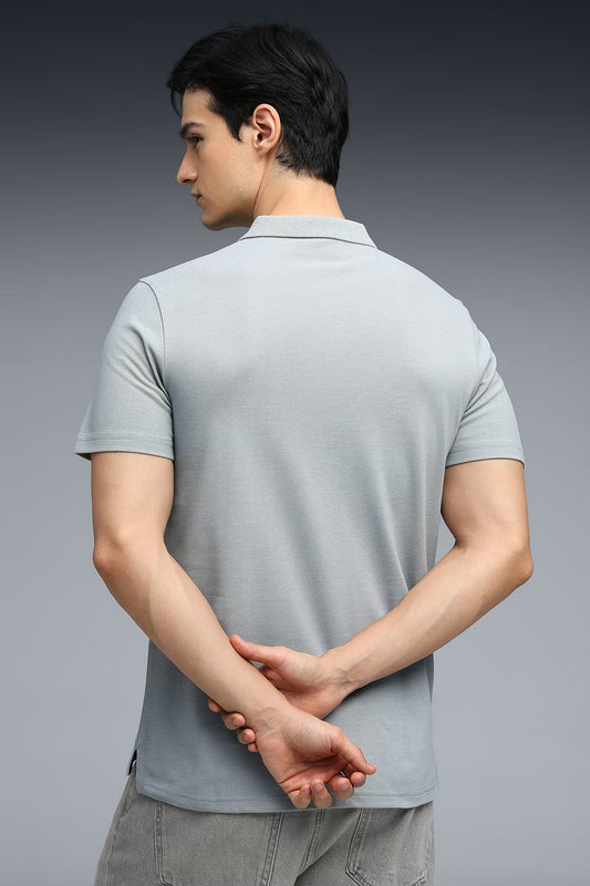69128208 Basic Puma Logo Polo Cool Mid Gray