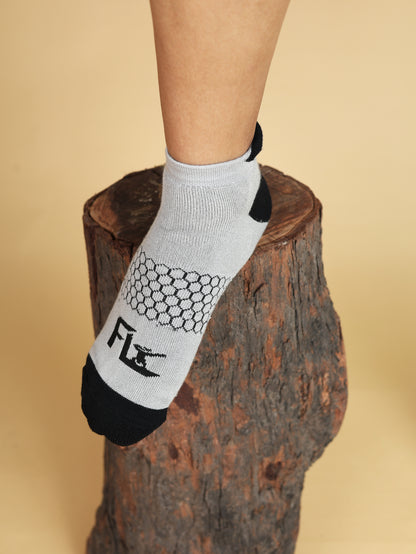 Light Grey with Black Dual Tone Sock FL3PS010