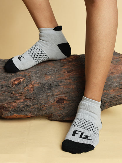 Light Grey with Black Dual Tone Sock FL3PS010