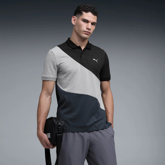 69390701 Puma Essentials Elevated Men's Slim Fit Colorblock Polo