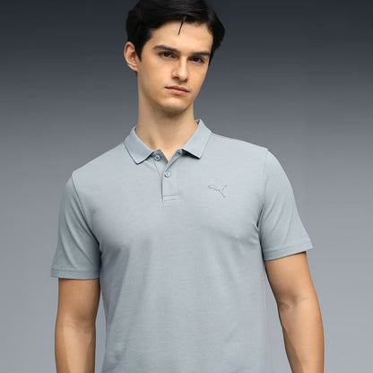 69128208 Basic Puma Logo Polo Cool Mid Gray