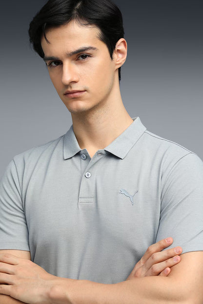 69128208 Basic Puma Logo Polo Cool Mid Gray