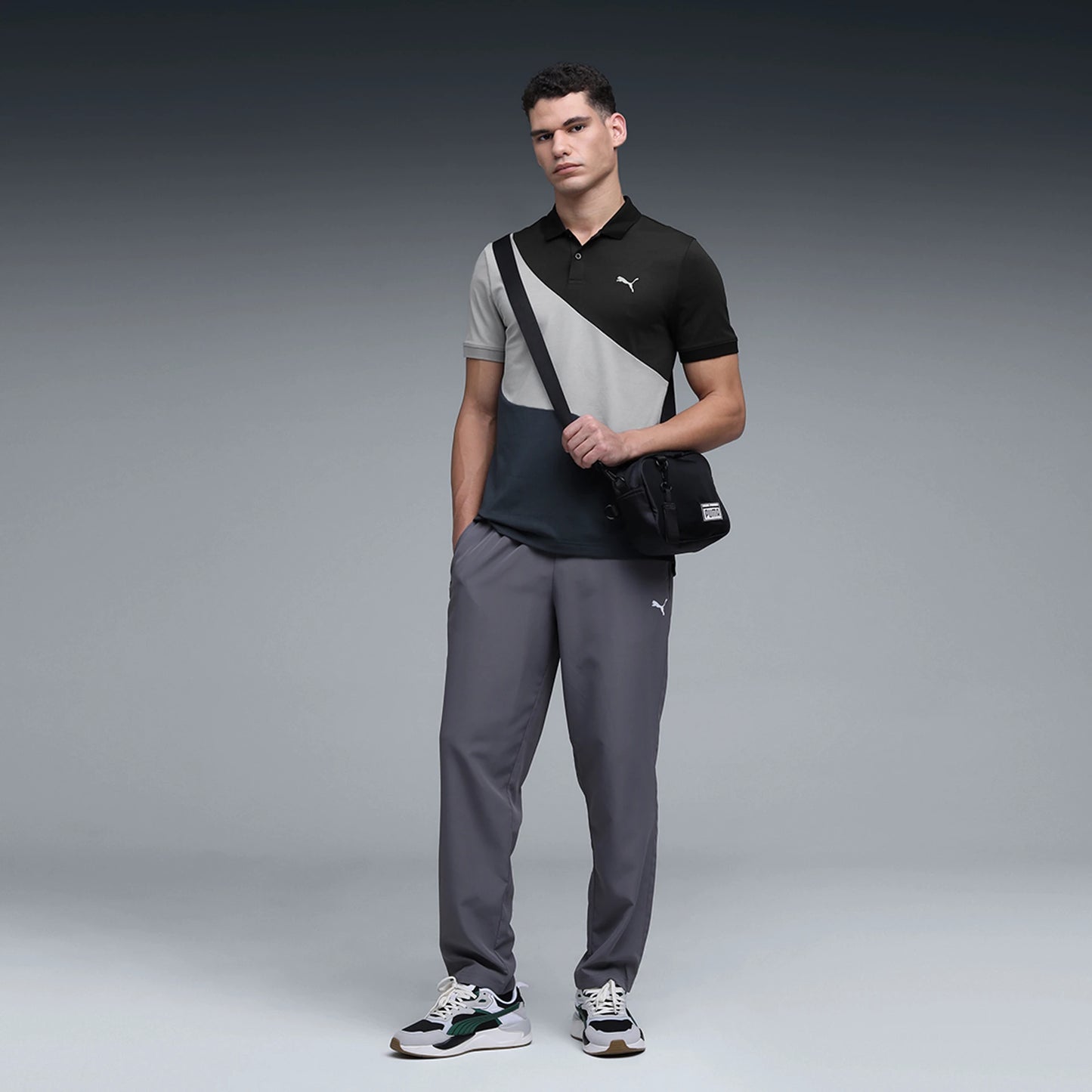 69390701 Puma Essentials Elevated Men's Slim Fit Colorblock Polo