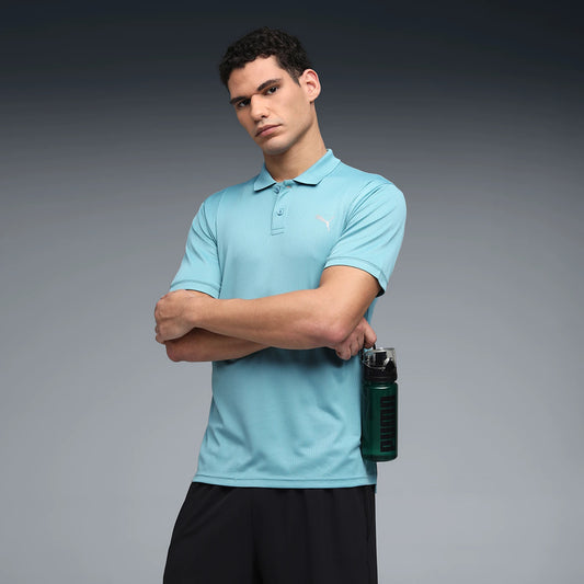 68901046 M TAD ESSENTIAL Jacquard Polo Baltic Sea
