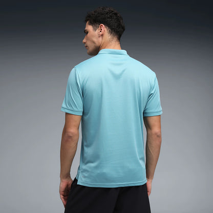 68901046 M TAD ESSENTIAL Jacquard Polo Baltic Sea