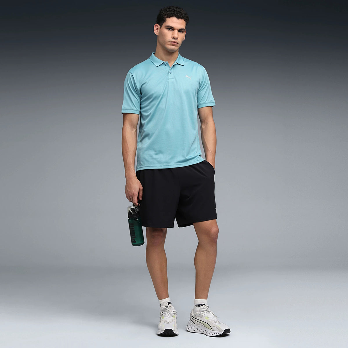 68901046 M TAD ESSENTIAL Jacquard Polo Baltic Sea